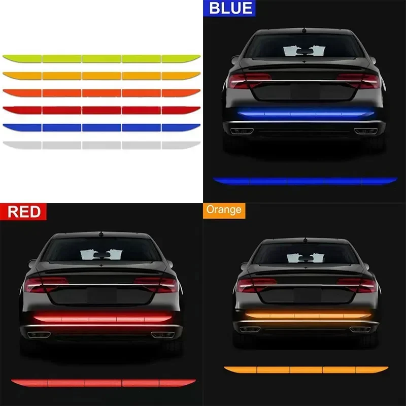 Car 3D Styling Reflective Carbon Fiber Bumper Strips Safety Warning Tape Secure Reflector Stickers Car Decoration Accessories