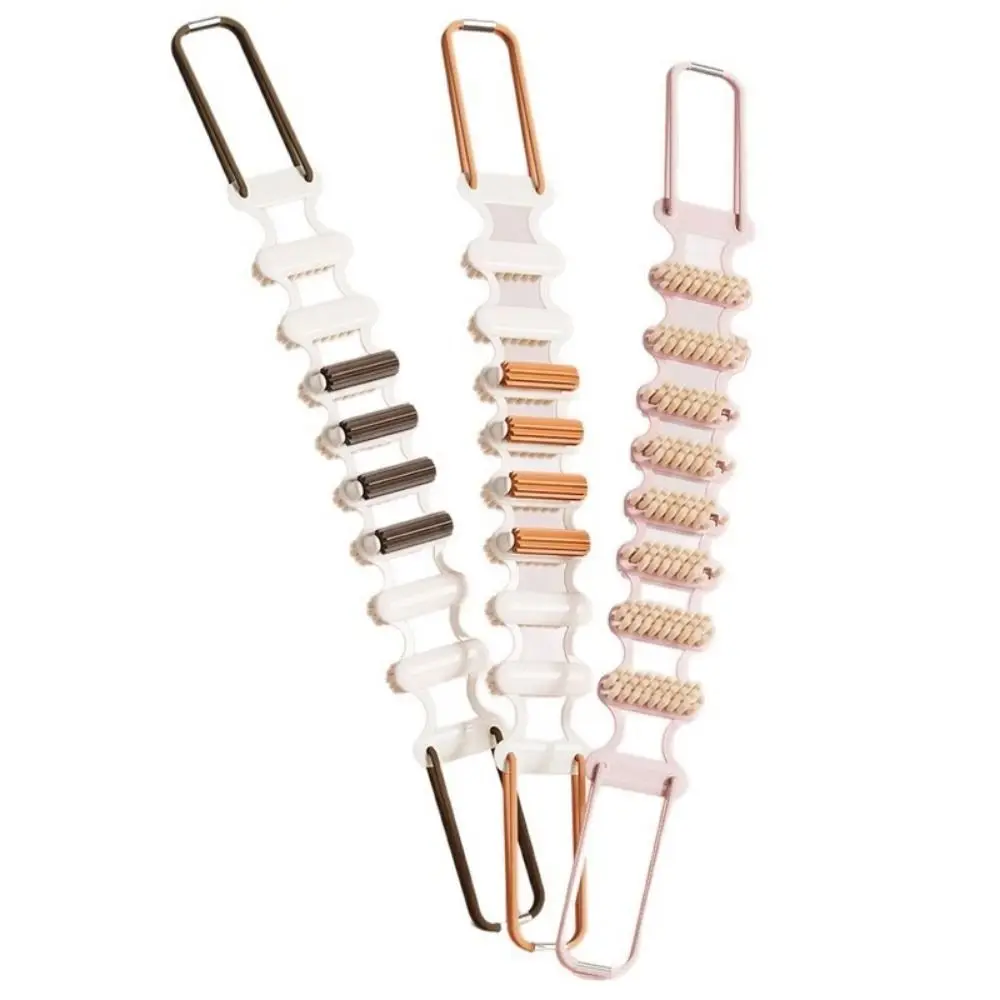 2-in-1 Rubbing Back Strip Double-sided massage roller Bath Brush Widening Extended Back Shower Strap for Sludge Removal
