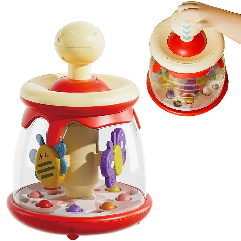 

Portable Children's Insect Spinning Toy Learn Cause Effect Exercise Coordination Skills Push and Spin Carousel Activity Rotating