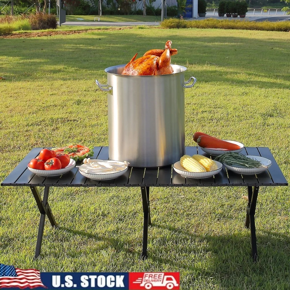 

Large Capacity Stainless Steel Stockpot 42QT Induction Compatible Cooking Pot with Lid Boiling Frying Camping Cooking