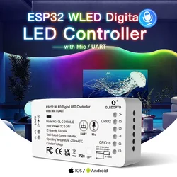 ESP32 WLED RGBW Digital Strip Voice Controller Support WS2811 SK6812 SM16703P WS2812B APP Web MQTT e Home Assistant Automation