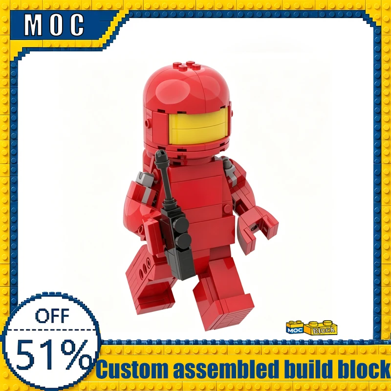 224PCS Classic Space Reimagined Medium-Sized Astronaut Figure Brick Built MOC Model Building Blocks Assembly Toy Birthday Gifts