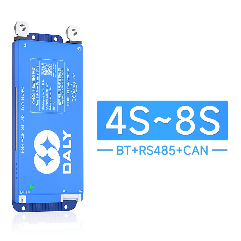 DALY BMS Smart WIFI BMS 4S 12V 8S 24V 16S 48V 80A 100A 1A Actieve Balancer Ingebouwde Bluetooth RS485 CANBUS voor Lifepo4 Li-ion LTO