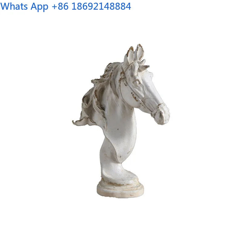 French Retro Creative Hallway Decor Horse Resin Art Living Room TV Cabinet Ornament Success Symbol