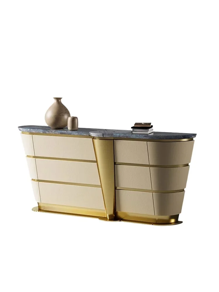 

Side cabinet Italian light luxury high-end villa living room designer conch chest integrated wall locker wine cabinet