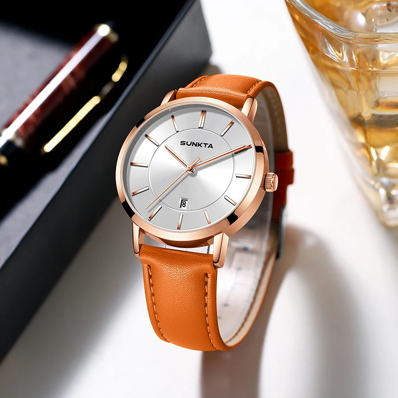 

SUNKTA New Mens Watches LIGE Top Brand Luxury Waterproof Watch Men Fashion Genuine Leather Sports Quartz Wristwatches For Men