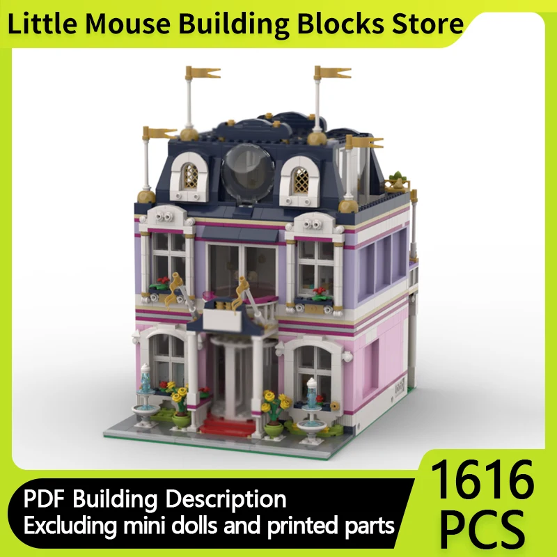 

City Street View Model MOC Building Bricks City Center Hotel Modular Technology Gifts Holiday Assemble Children Toys Suit