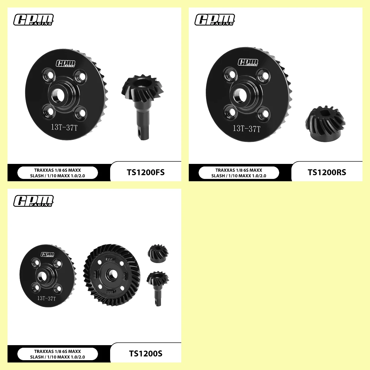 

GPM CS Передние/задние спиральные диффы Шестерня в сборе TRAXXAS 1/10 Maxx 1,0/2,0 1/8 Maxx Slash