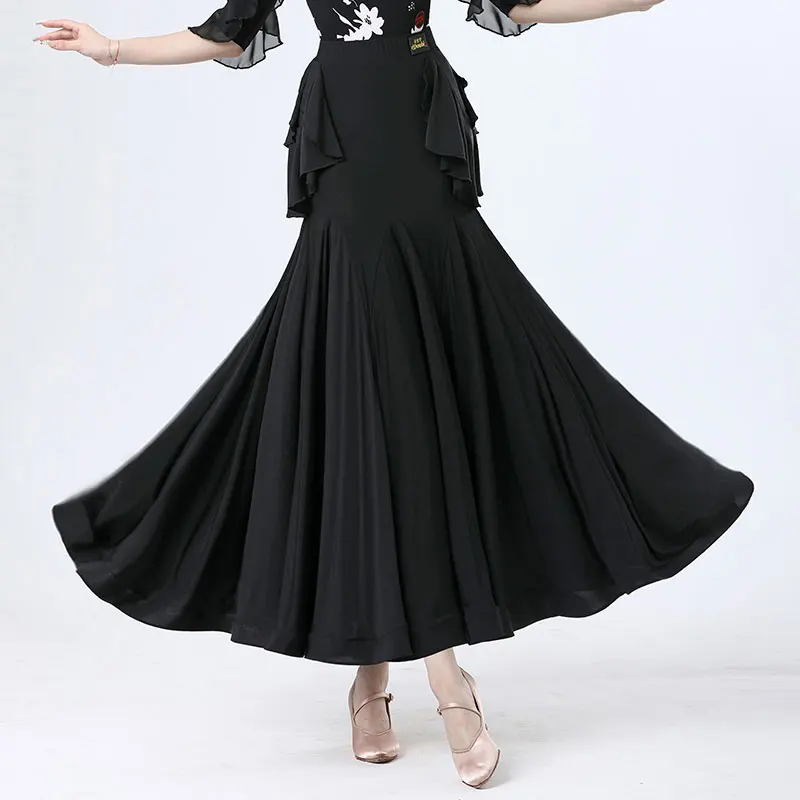 2023 New Elegant Ballroom Dance Skirts for Women Long Modern  Practice Costumes  National Standard Waltz Big Swing Clothes