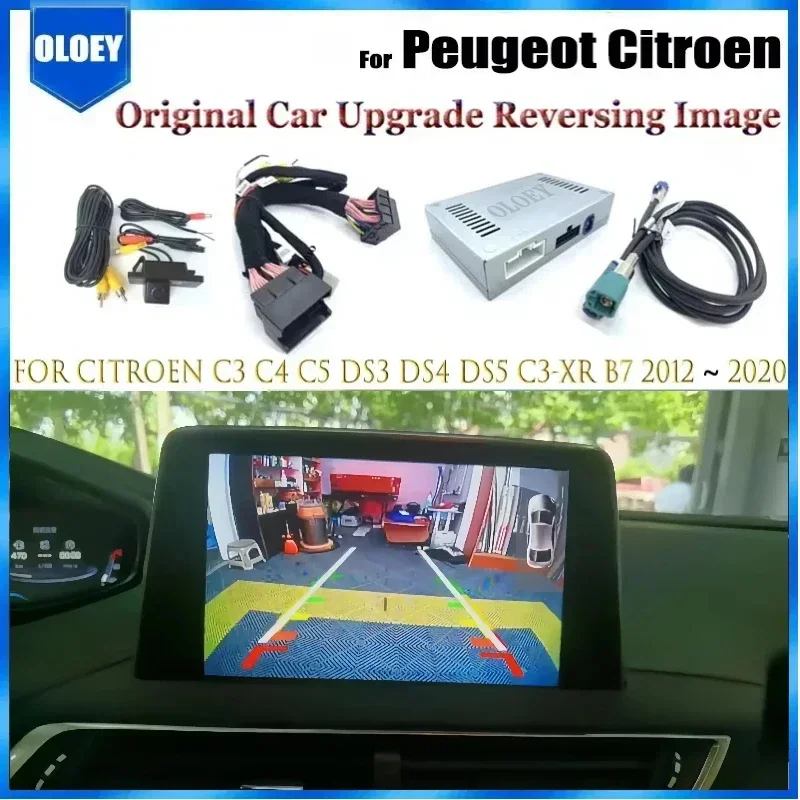 

Reversing camera for Peugeot 308 508 3008 Citroen C3 C4 C5 DS3 DS4 DS5 C3-XR B7 2012 ~ 2023 Original Screen Upgrade Rear Camera