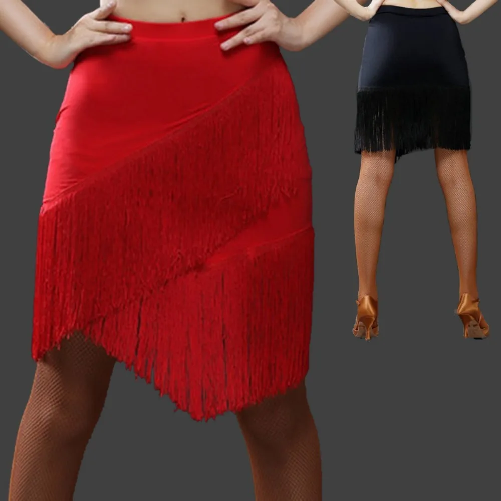 

Юбка для латиноамериканских танцев женская, короткая, с бахромой, для сальсы, ча-ча-ча, бальных танцев, выступлений и тренировок