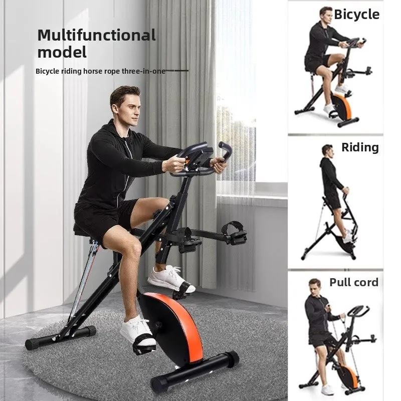 Indoor Magnetic Resistance Exercise Bike Ultra-Quiet Home Fitness Bike for Weight Loss Compact Home Use Model