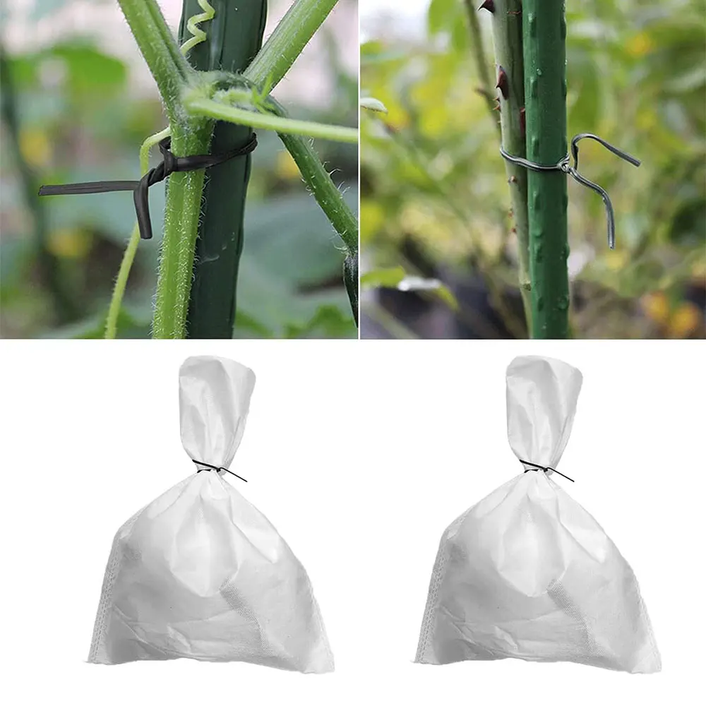 100 Stück BK WH Oblate Eisendraht Twist Ties Heavy Duty beschichtete Gartenbinder für Outdoor-Indoor-Pflanzen Tomaten Gurken Ranken Unterstützung – Detail 4