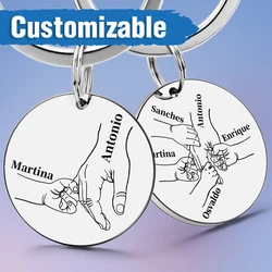 Personalized Keychain Customized Name Father's Mother's Day Daddy Papa Mom Key Chains Rings For Car Pendant Love Gifts P026S