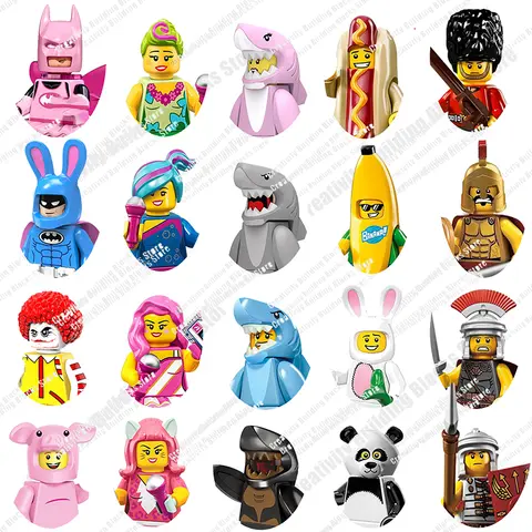 New Hot Series Gray Shark Boy Girls 3D Model DIY Building Bload Toys Classic Movie Children's Toys Gifts