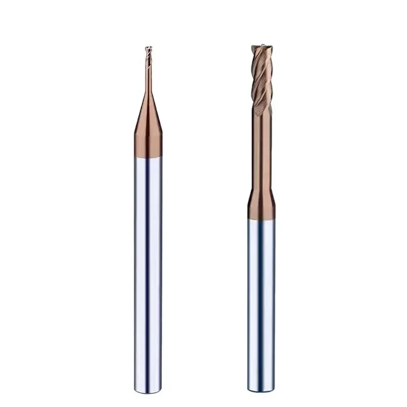 Pemotong Pengolahan Tulang Rusuk Pabrik Akhir Karbida Mikro CNC Leher Panjang Dalam Diameter Kecil 0.2 0.3 0.4 0.5 0.6 0.7 0.8 0.9Mm Pabrik Mini