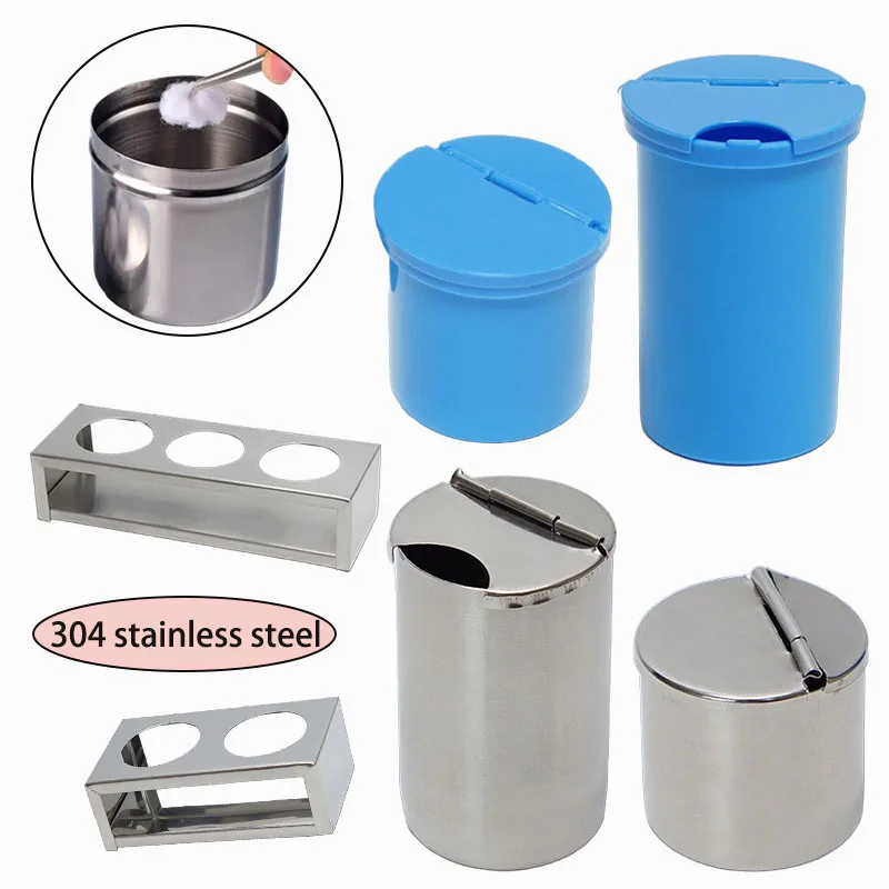

Dental Cotton Tank Medical Gauze Cotton Ball Stainless Steel Container Half Opening Sterilizer Box Placement Rack Dentist Tools