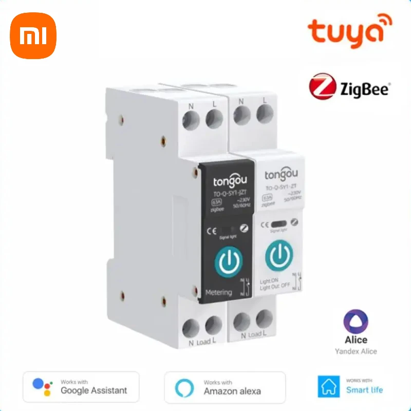 

Xiaomi TUYA ZigBee Smart Circuit Breaker With Metering 1P 63A DIN Rail For Smart Home Wireless Remote Control Switch Smart Life