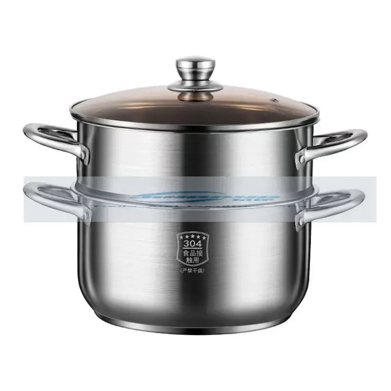 24CM double-layer soup pot household large-capacity soup steamer kitchen stew multi-purpose cooking pot