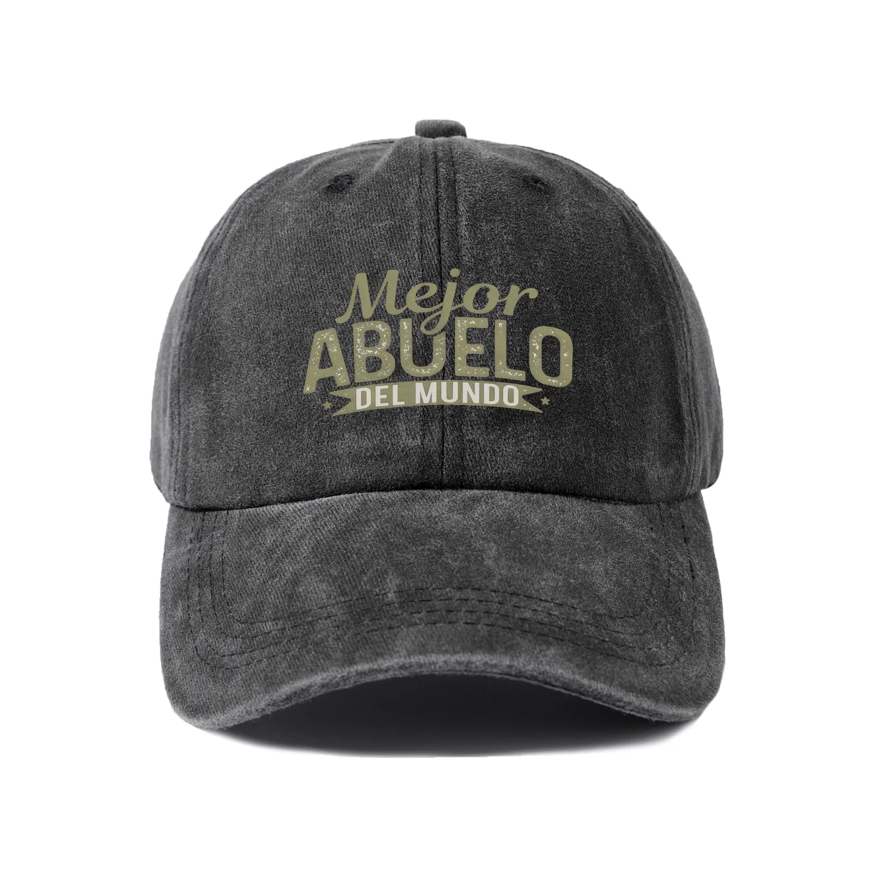 Mejor Abuelo Del Mundo Graphic Vintage Washed Baseball Cap, Adjustable Unisex Dad Hat, Casual Gift