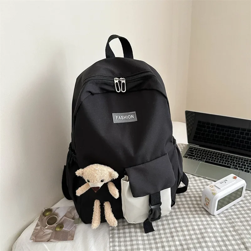 

Sweet bear backpack fashionable schoolbag large capacity simple men and women bag