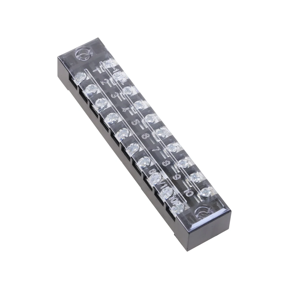 1pcs 25A/15A 600V Dual Row Strip Screw Terminal Block  Fixed Wiring Board Wire Connector 3 4 5 6 8 10 12 Positions Ways