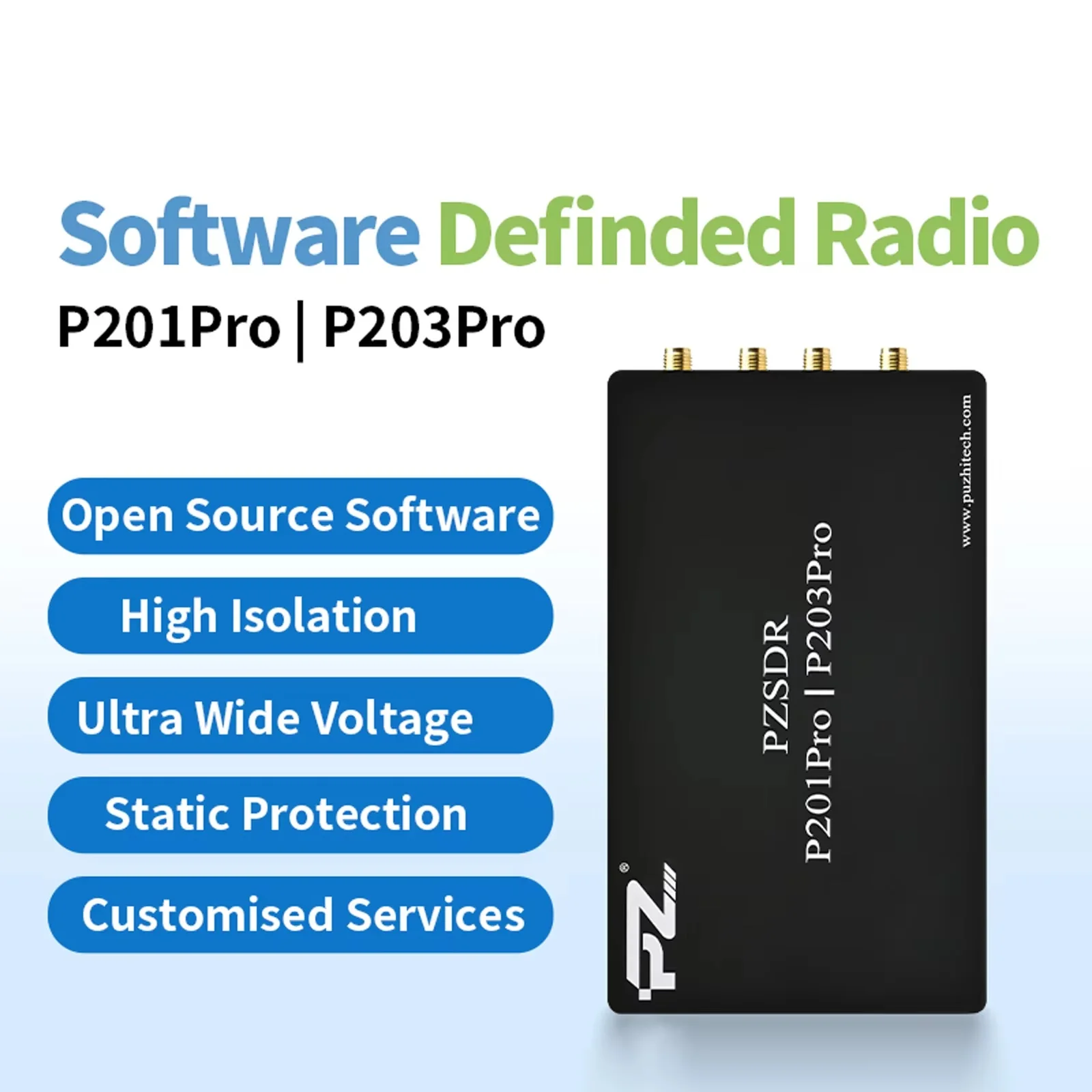 

PZSDR P201Pro/P203Pro SDR Программно-определяемый радиодемонстрационный приемопередатчик SDR ZYNQ7020 SoC ADI AD9361 openwifi AD9363 pluto