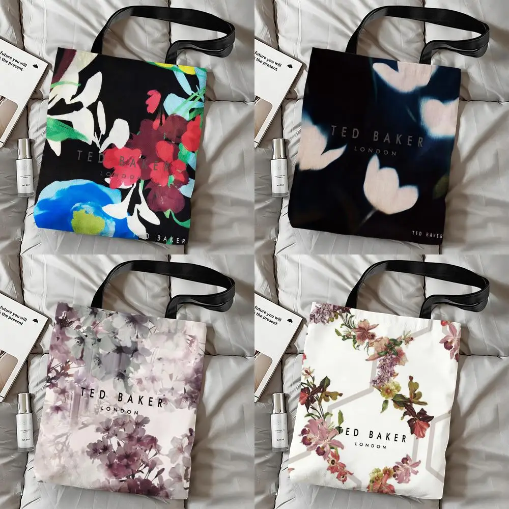 Fashion T-TED B-BAKERs Storage Bags Canvas Double-Sided Print Shoulder Handbag Reusable Shopping Durable Tote Bag