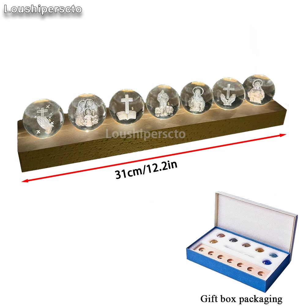 7 Core Memory Lamp,7 Core Memories Balls,3D Crystal Night Light Sleep Lamp Decorative USB Lights,Ice Cracked Balls Crystal Chakra Balls,Best Gift for