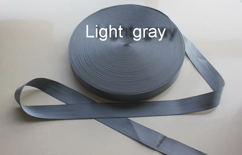 

100 meters Roll Seat Belt Webbing Safety Strap Light grey Color 48mm Wide 5 Bars