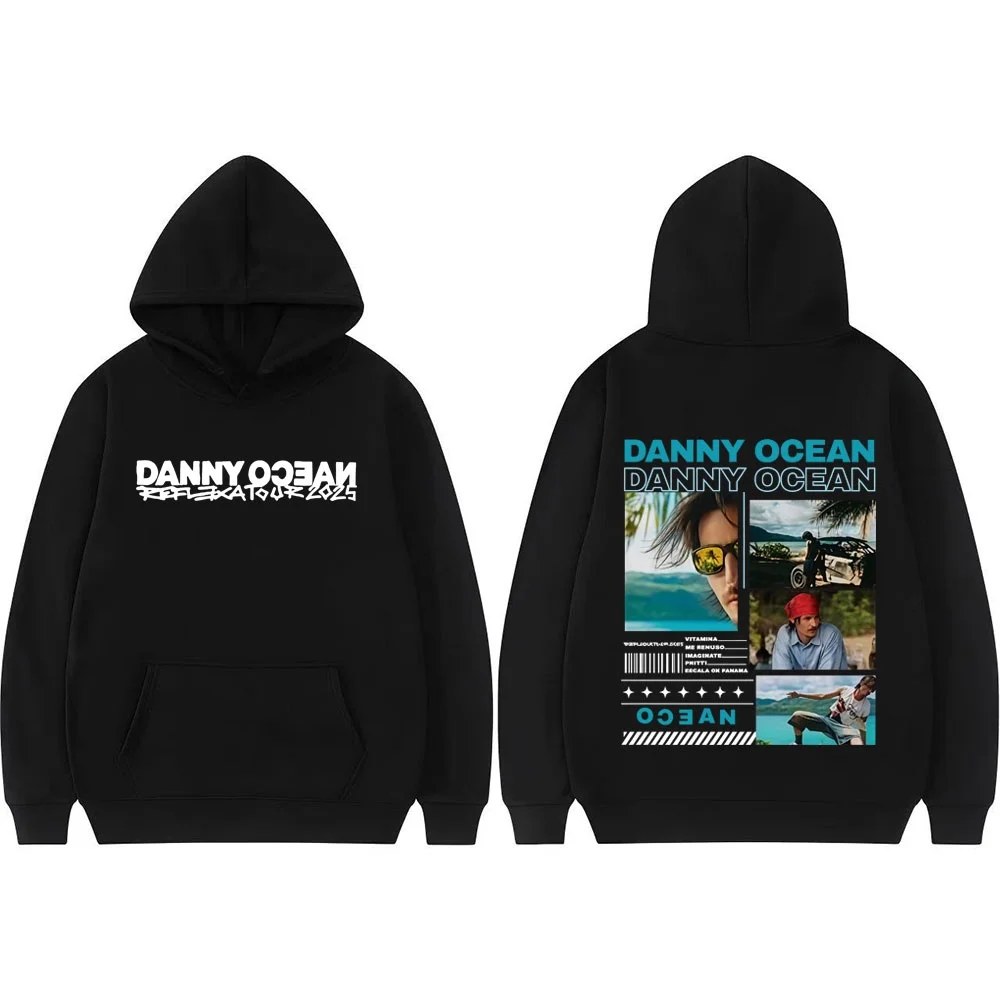 مغني الراب داني المحيط الانعكاسي جولة 2025 ميرش الخريف/الشتاء الرجال النساء الكلاسيكية هوديي جودة عالية اضافية كبيرة قلنسوة من القطن