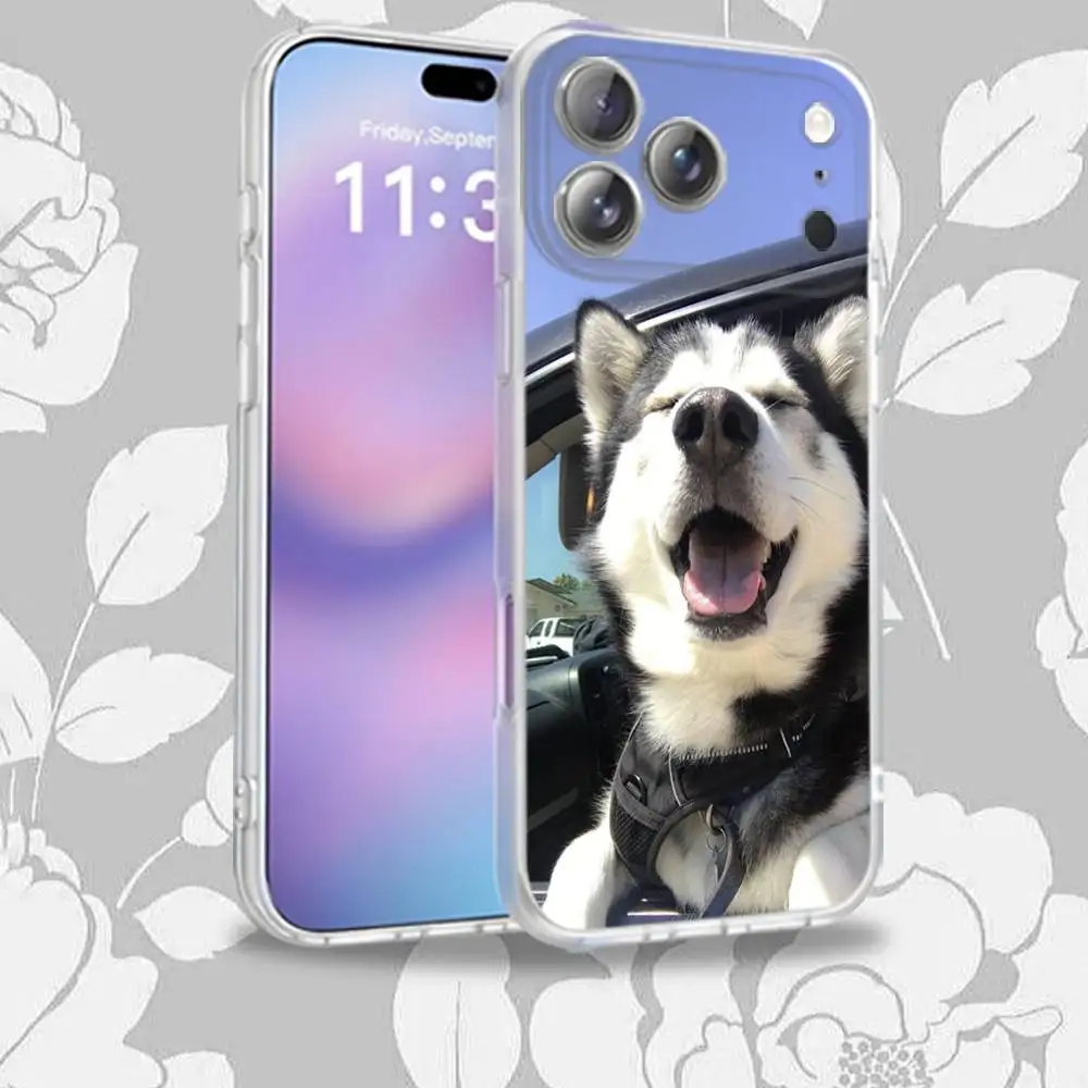 LEUKE H-Husky Hond Siberische Frosted Telefoonhoesje voor iPhone 17,12,11,14,13,15,16,Plus,Air,Pro,Max,E,Mini voor MagSafe Magnetic