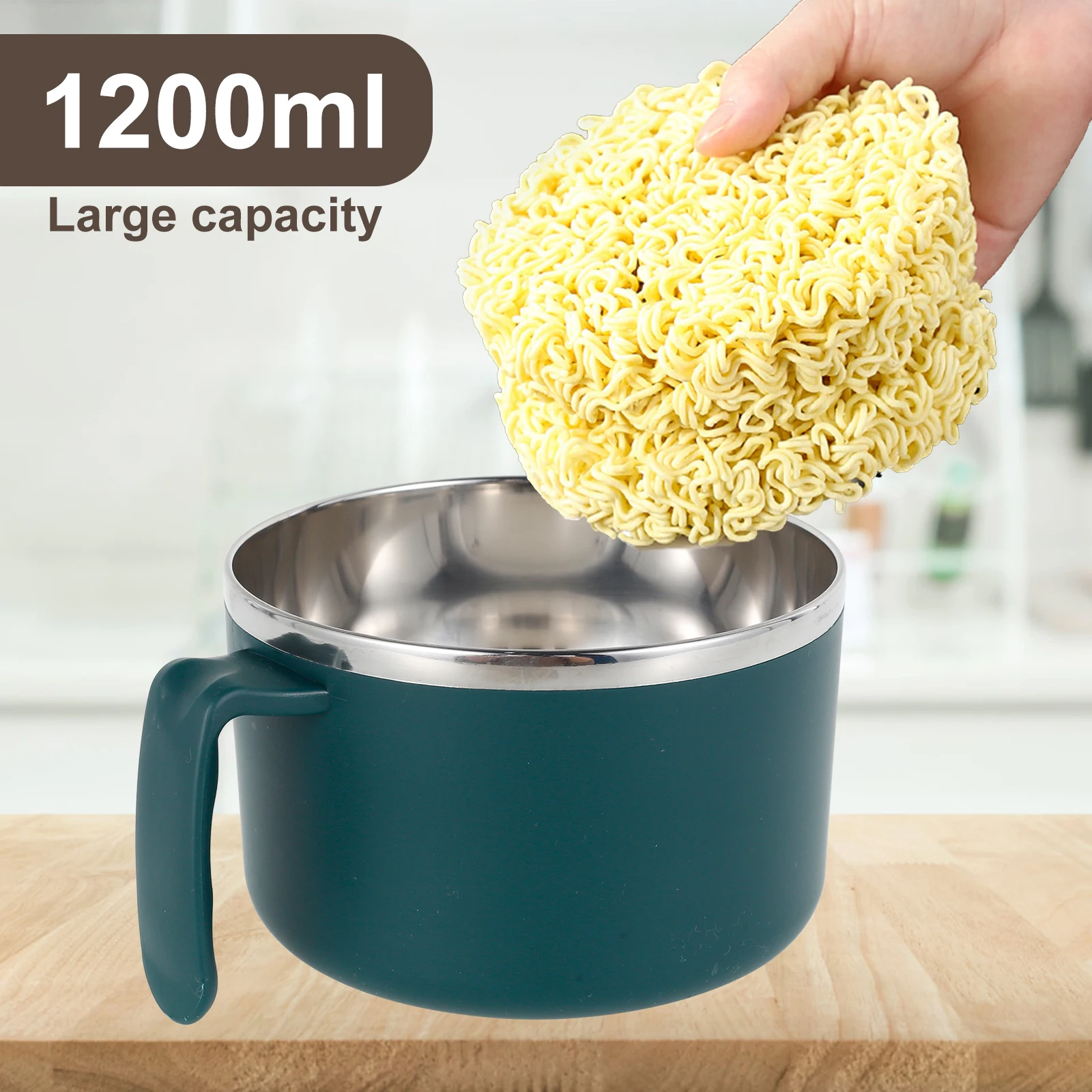 Rapid Ramen Bowl with Filterable Lid 1200ml Microwave Ramen Noodle Bowl with Spoon Chopsticks BPA Free Ramen Cooker Bowl