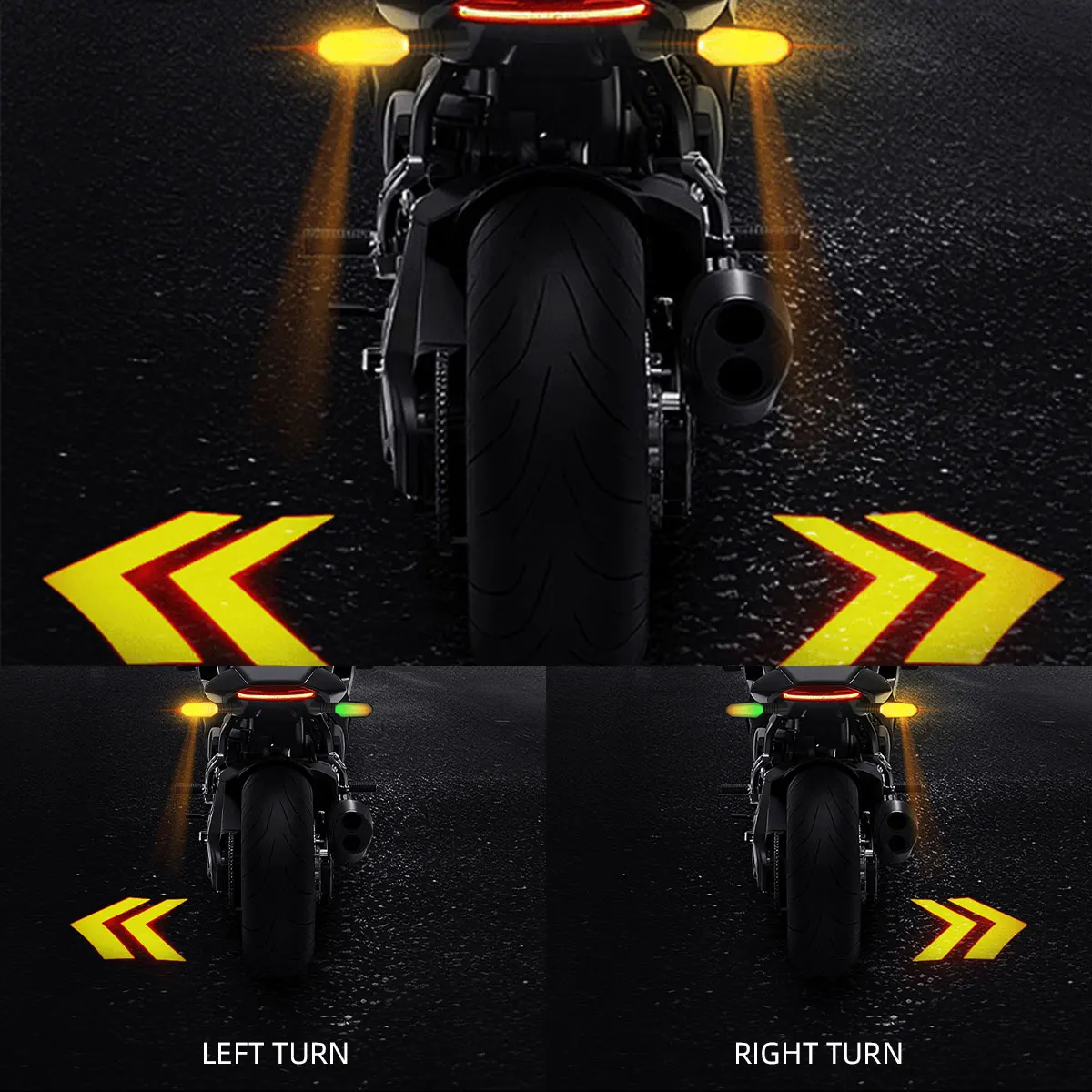 2pcs Universal Motorcycle Turn Signal Light Rhomboid Lens Iridescent Arrow Projection for Motorcycle ATV Driving Turning 12V
