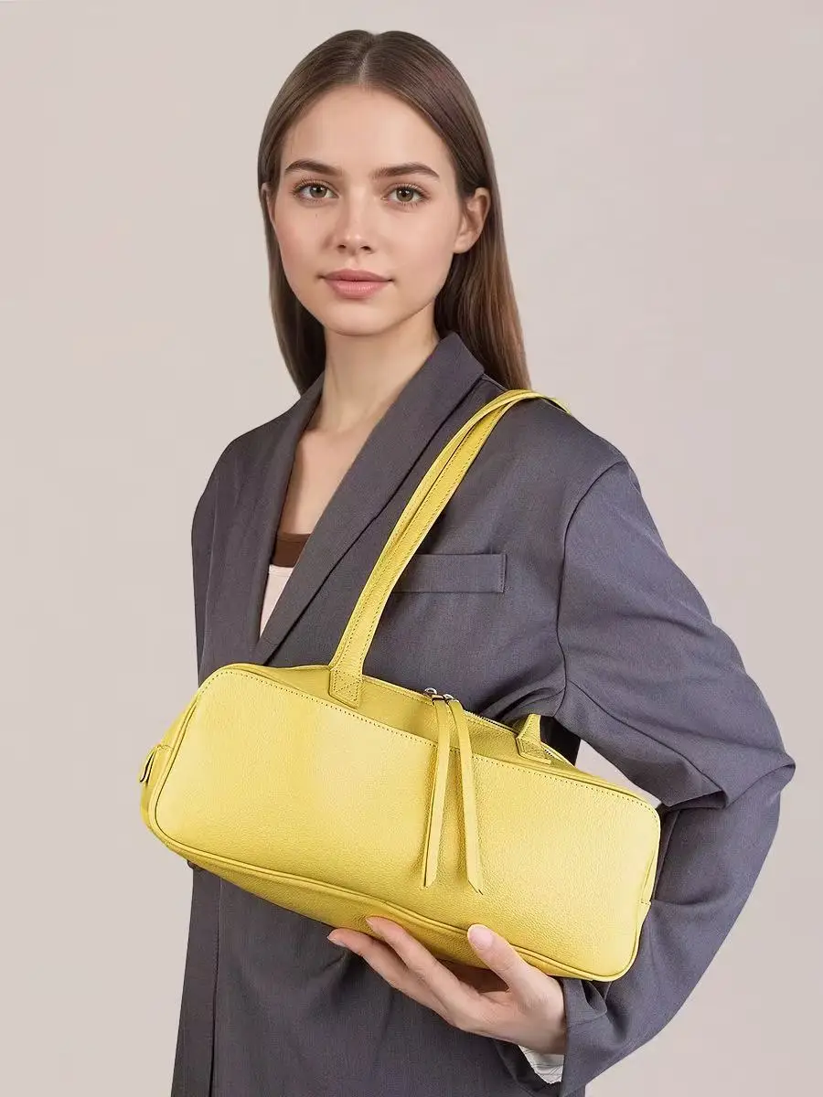 

First-layer cowhide underarm bag - 2025 new model - large capacity pillow bag - genuine leather commuter toast bag