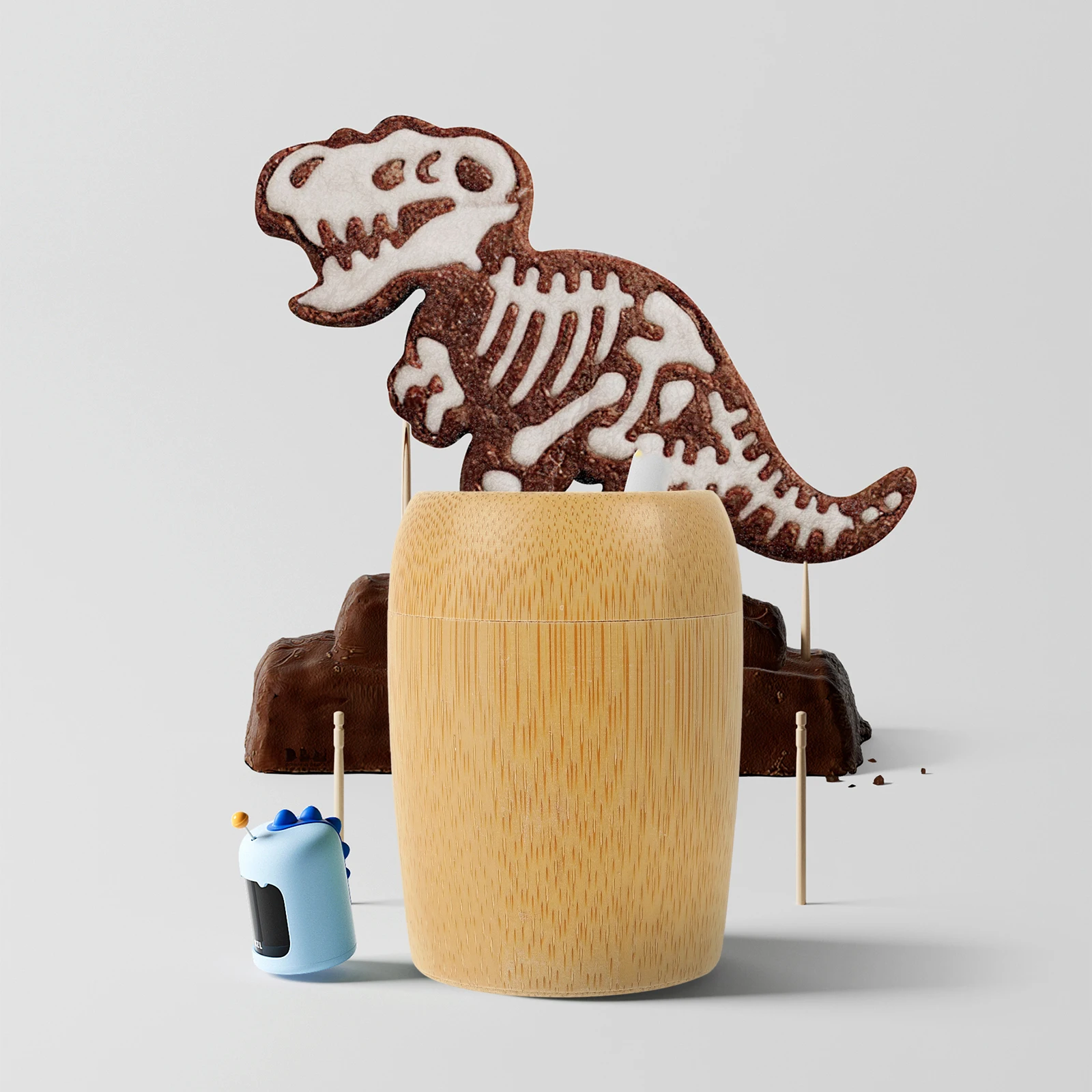 

Toothpick Dispenser Bamboo Material Compact Design Wear-Resistant Container Convenient for Home Office Cafe Restaurant