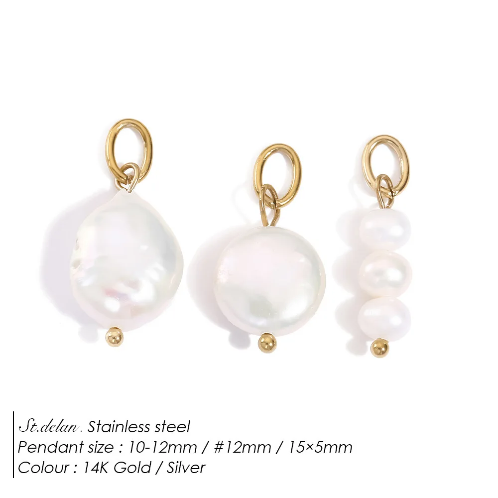 

Right Road New 10 Pcs/pack Vintage Niche Stainless Steel Irregular Freshwater Pearl Pendant DIY Jewelry Accessories Wholesale