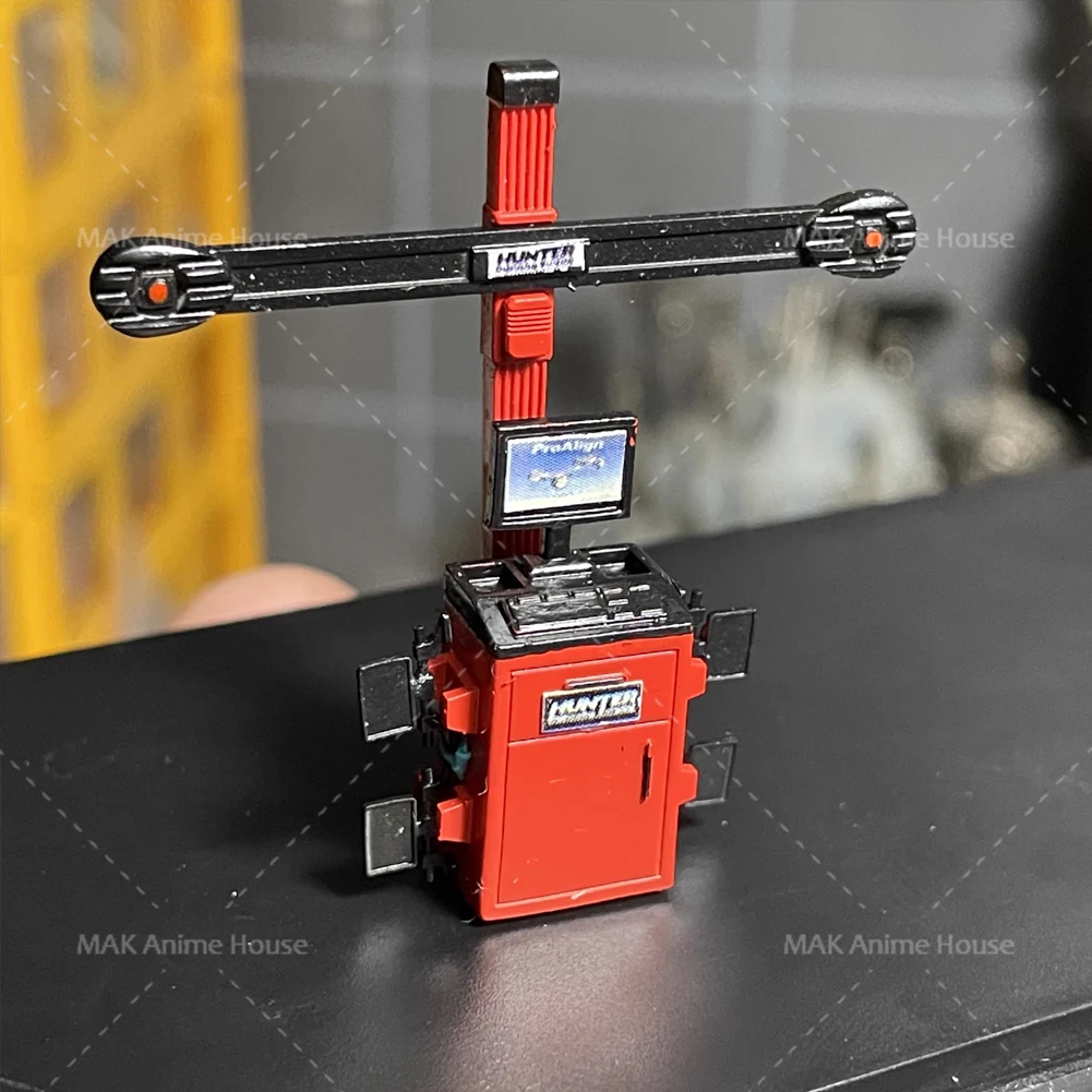 Figura in miniatura 1/64 Posizionamento a quattro ruote Strumento di riparazione automatica Modello Garage Modifiche Accessori Scena Decor Display Diorama