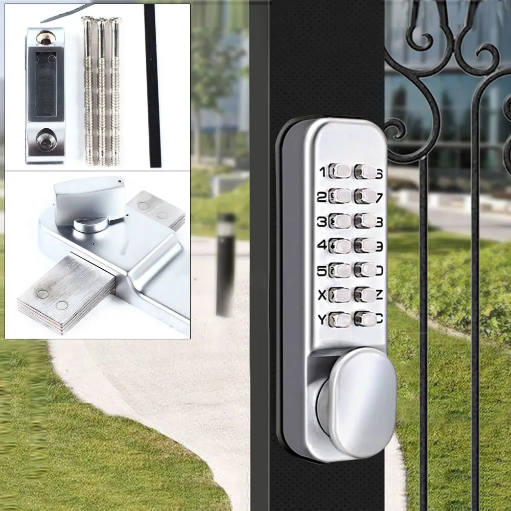 

Universal Silver Modern Keyless Mechanical Digital Code Keypad Password Entry Door Lock Knob Deadbolt