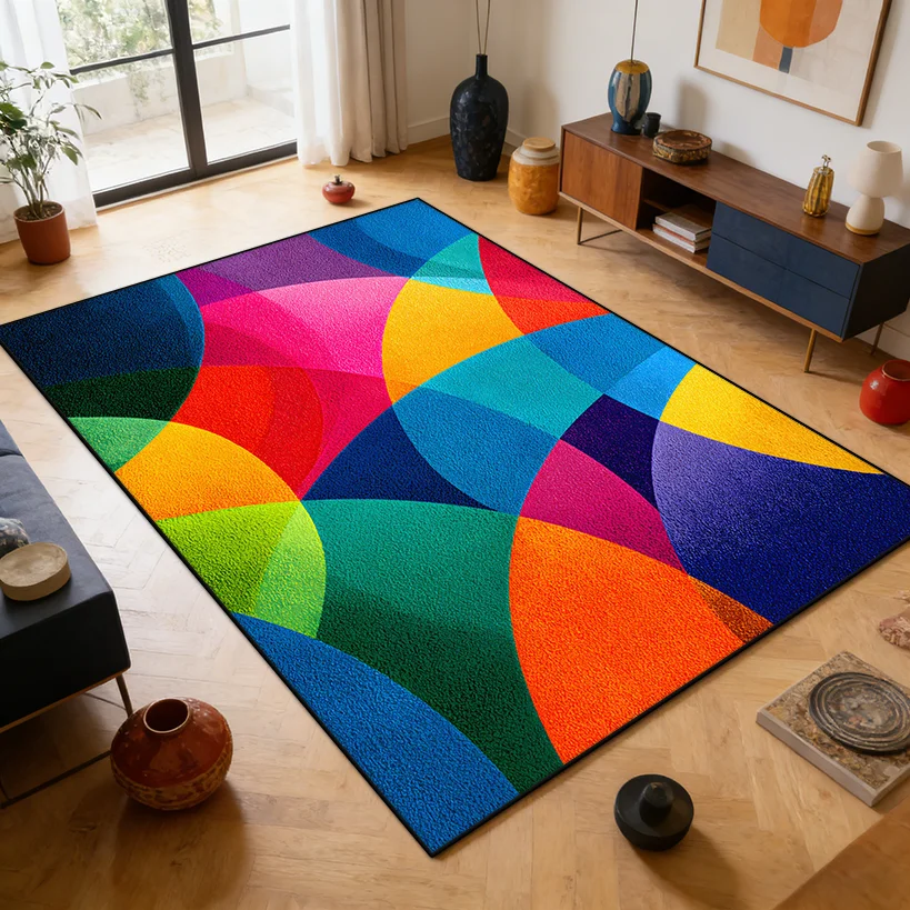 

Дофаминовый цвет, абстрактный стиль, ковер для гостиной, украшение для домашнего дивана, мягкий ковер для детской спальни, нескользящий коврик для ползания, пол