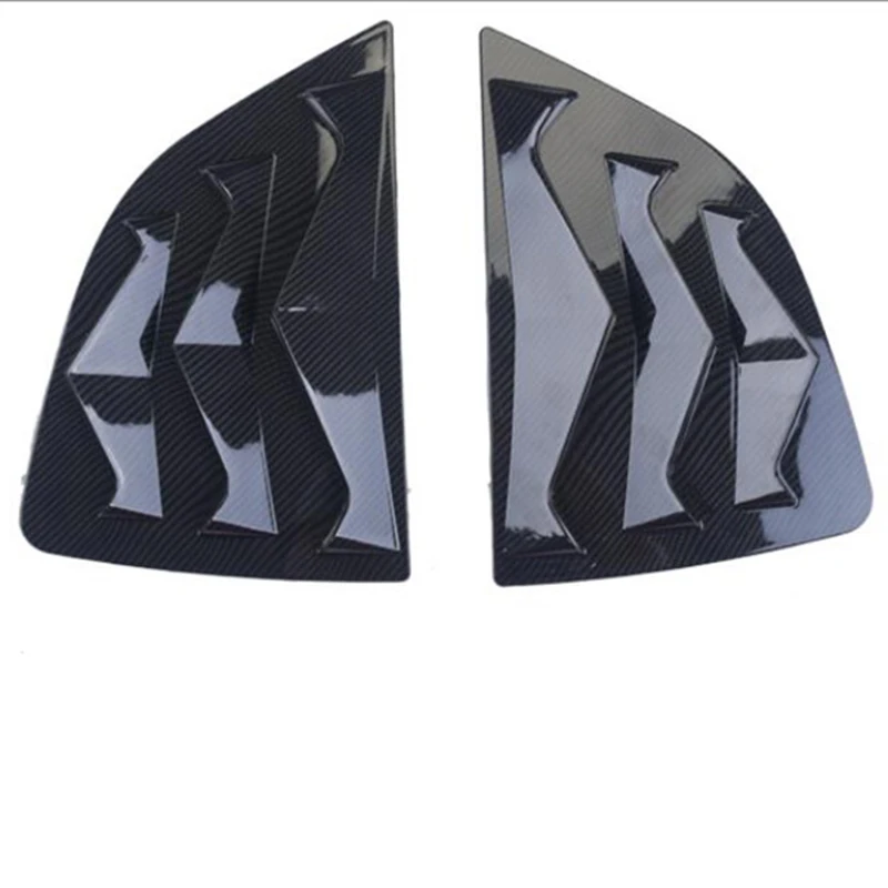 Para persianas triangulares de ventana trasera estilo 3D estilo de coche de Jazz 2 unids/set cubierta de plástico ABS embellecedor Honda Fit alerón trasero GK5 14-17