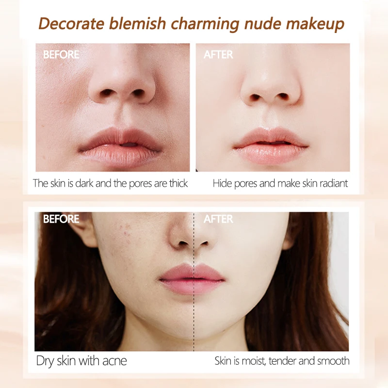 Face Foundation BB Cream Waterproof Long-lasting Whiten Concealer Professional Cover Acne Spot Natural Face Base Korean Make Up