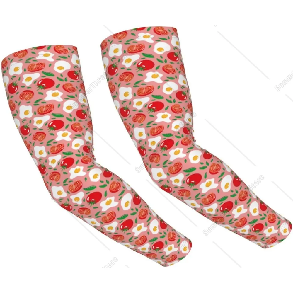 Cute Tomato Egg Arm Sleeves For Men Women, Sun Protection Cooling Sports Arm Sleeves To Cover Arms