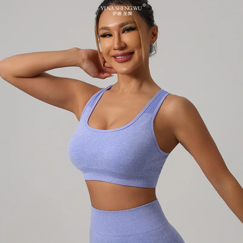 Women Sport Bras Yoga Shirt Fitness Running Vest Underwear Padded Bra Crop Sports Workout Top Wireless Push Up Brassiere New image 2