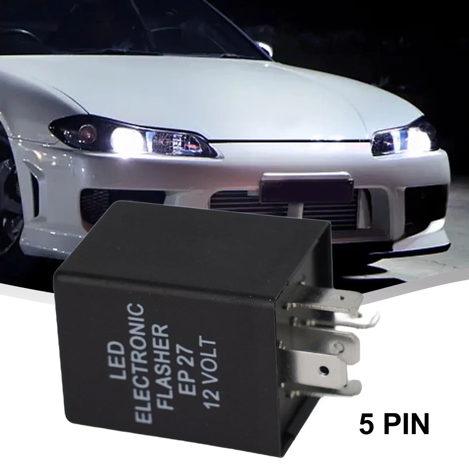 Universial 5 Pin 12V EP27 Electronic Car Flasher Relay To Fix LED Light Turn Signal Hyper Flash Blinking Light 12V