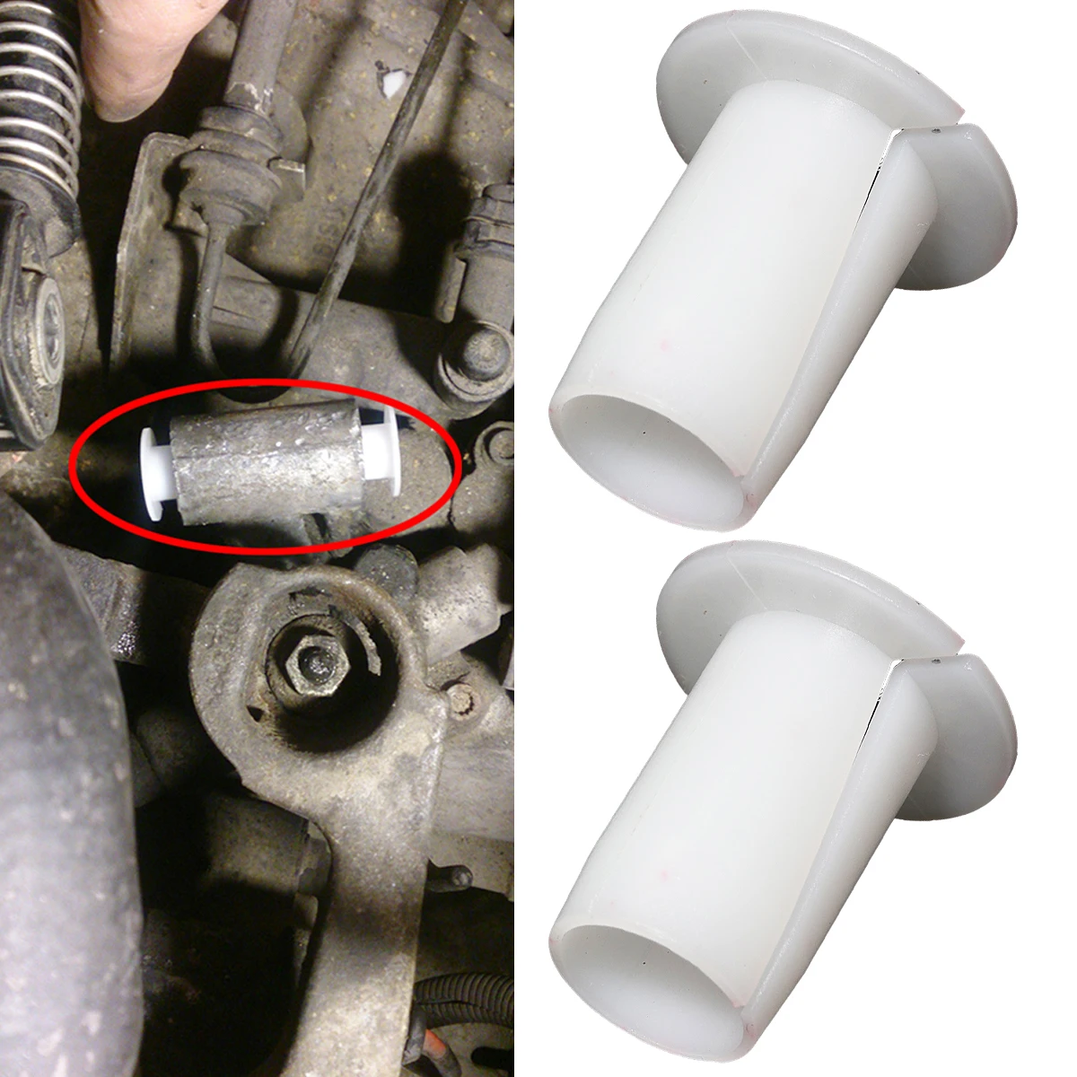 2Pcs Relay Lever Bushing For Seat Alhambra Toledo Deflection Bar Shift Control Bearing Socket Gear Selector Circuit Rod Linkage