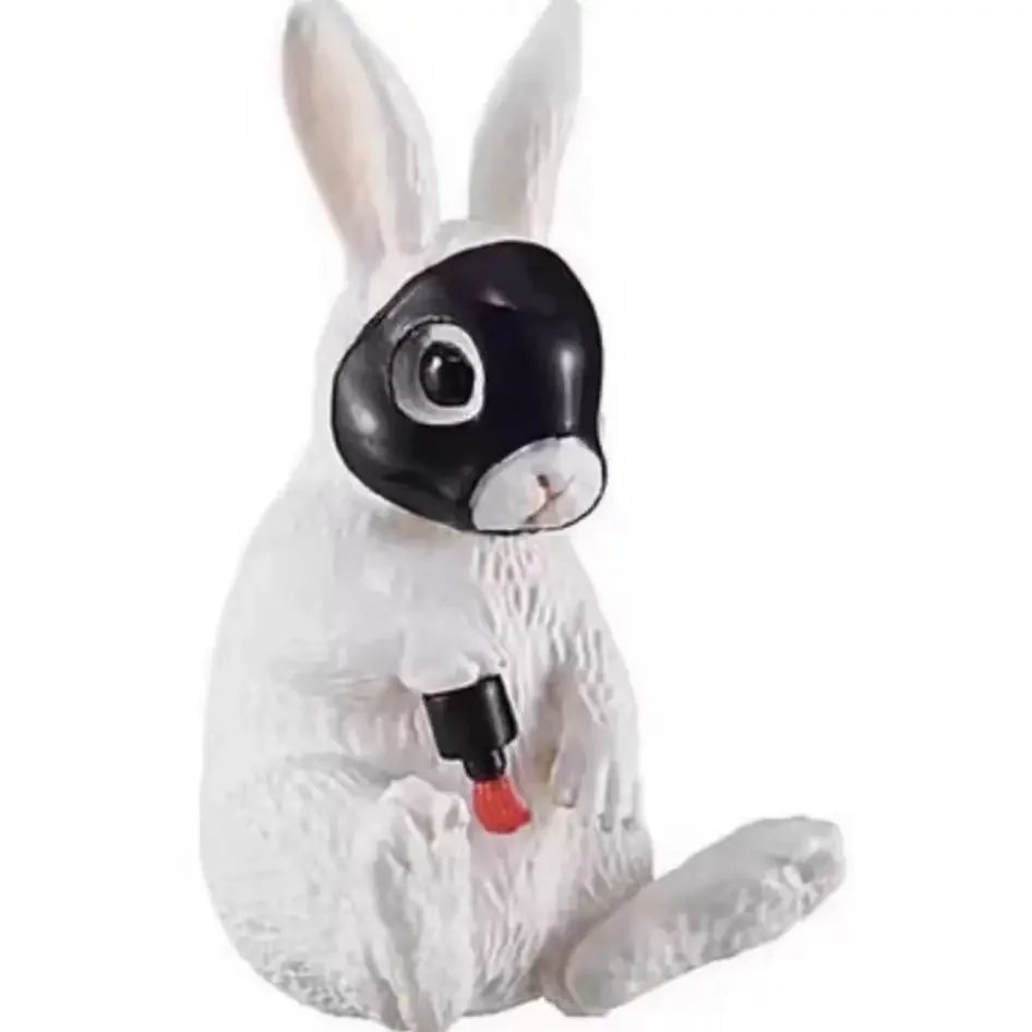 Group figurine d'action avec masque facial, over, girafe, lapin, décoration, modèle Gacha, animaux parlants