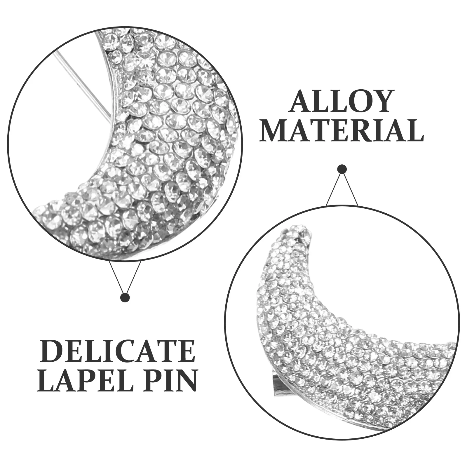 

Abaodam Eid Mubarak Brooch Pin Aesthetic Women Sweater Scarf Lapel Jewelry Moon Metal Alloy Collar Accessory