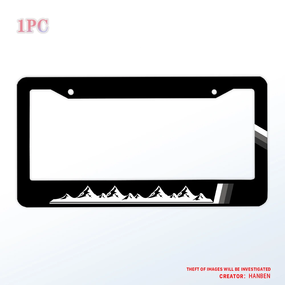 

Mountain Sports White Slash Plate Holder Aluminum Matte 2-Hole License Plate Holder with Screws Suitable for American Vehicles