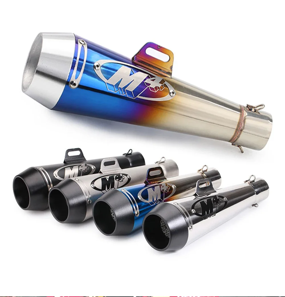 

Universal Motorcycle Exhaust Modified Muffler Pipe Scooter Pit Bike Dirt Motocross For R3R6 Ninja Z250 Z800 Yellow Dragon300 600
